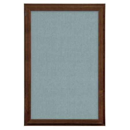 United Visual Products Indoor Enclosed Combo Board, 72"x36", Satin Frame/White Porc & Cobalt UVCB7236-WHTPORC-COBACC